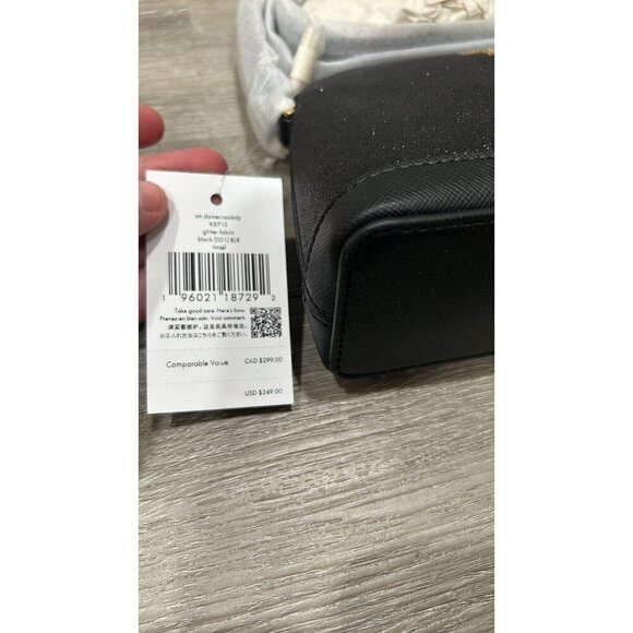 NWT Kate Spade New York Tinsel Small Dome Crossbody Bag Black Glitter Purse - Picture 5 of 6